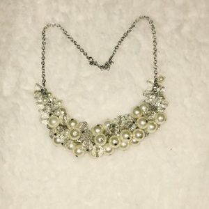 Faux pearl statement necklace